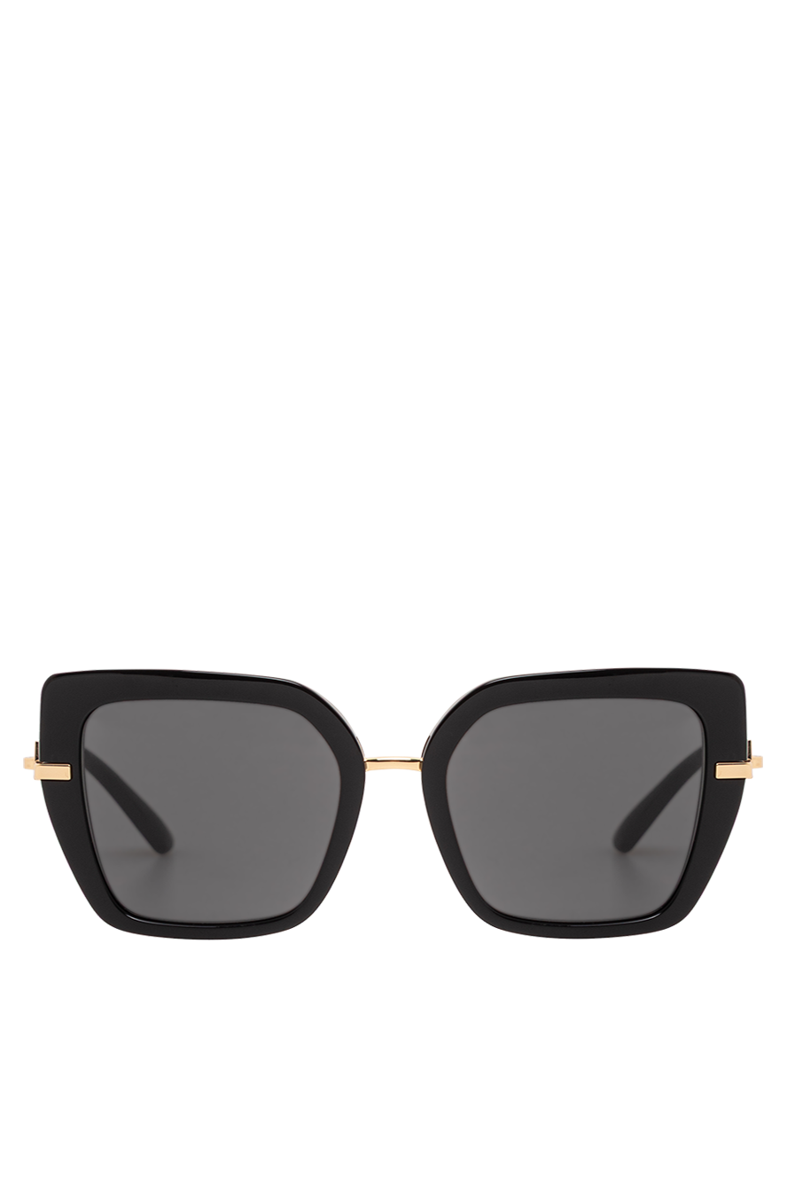Dolce & Gabbana cолнцезащитные очки в черной оправе с золотыми